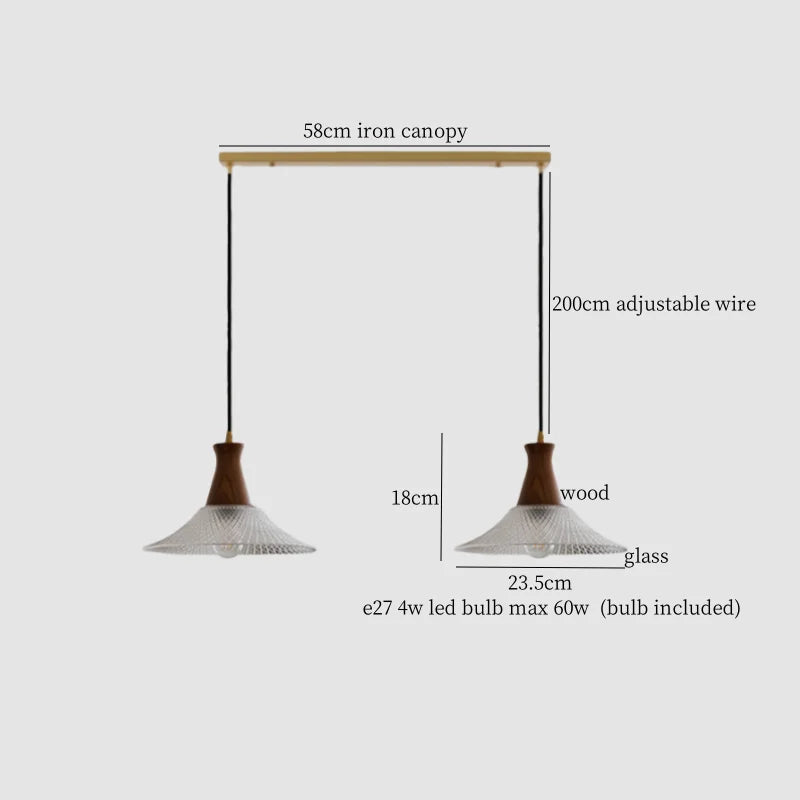 Afralia™ Vintage Glass LED Pendant Lights: Bedroom Living Room Hanging Lamp Lighting