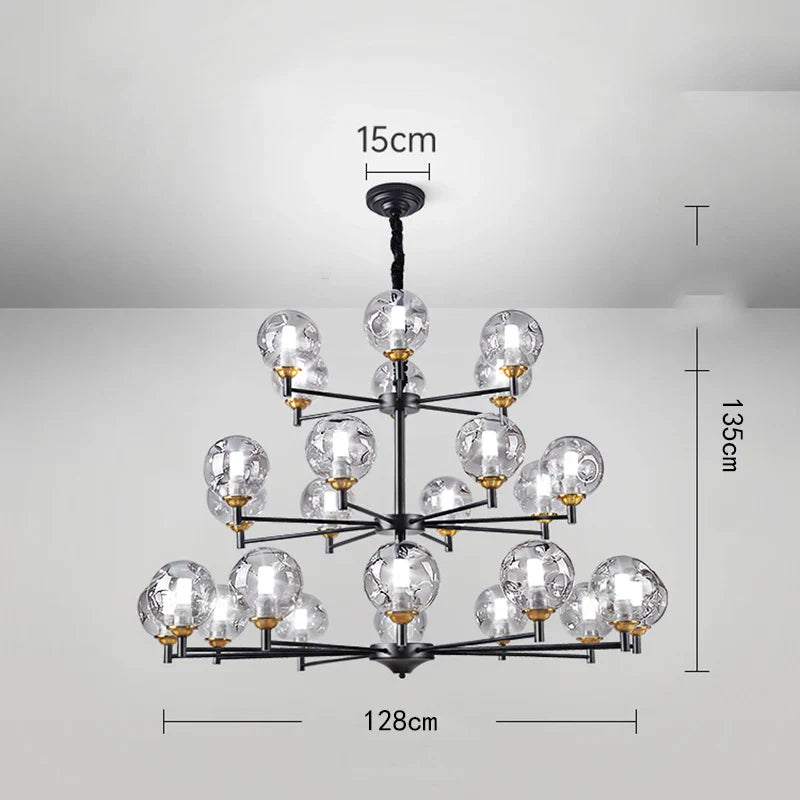 Afralia™ Nordic Glass Ball LED Chandelier for Ceiling Lighting in Living Room and Bedroom