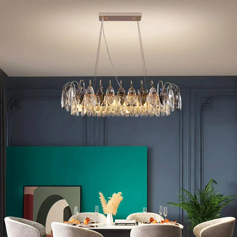 Afralia™ Crystal Chandelier Pendant Light for Living Room Bedroom Ceiling - Indoor Luxury Lighting