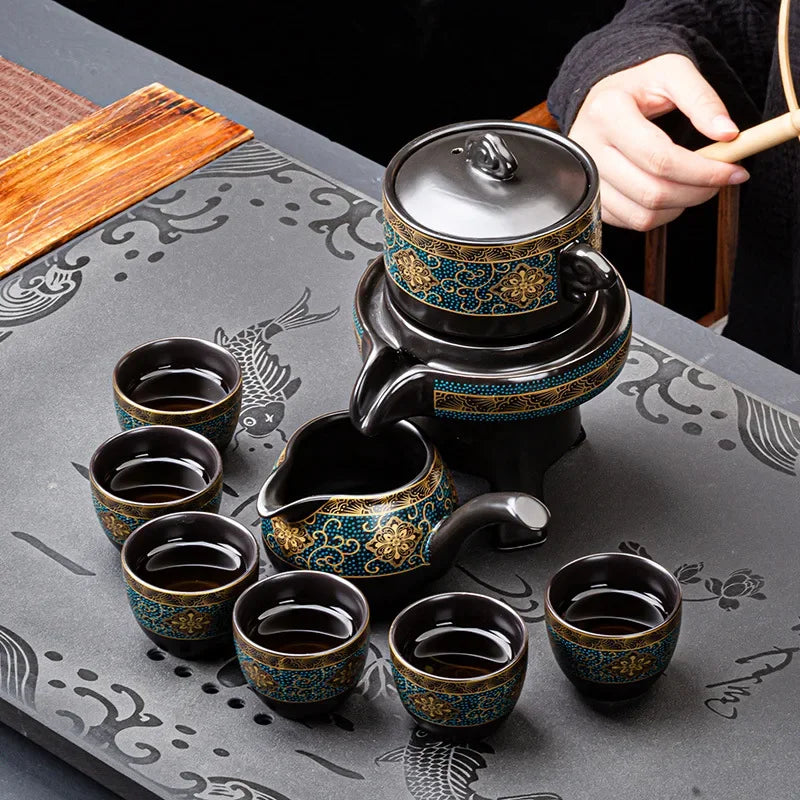 Afralia™ Ceramic Kung Fu Tea Set with Custom Logo - Luxury Teaware Gift
