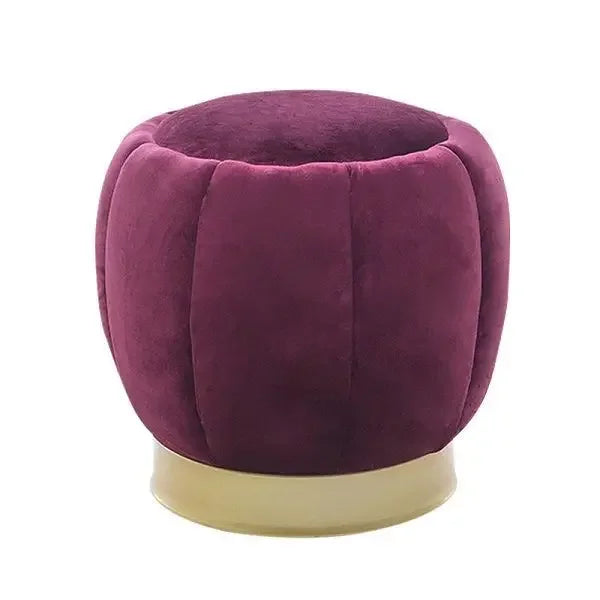 Afralia™ Nordic Luxury Bedroom Makeup Stool Ottoman, Solid Wood Vanity Chair Elegant Living Room Furniture