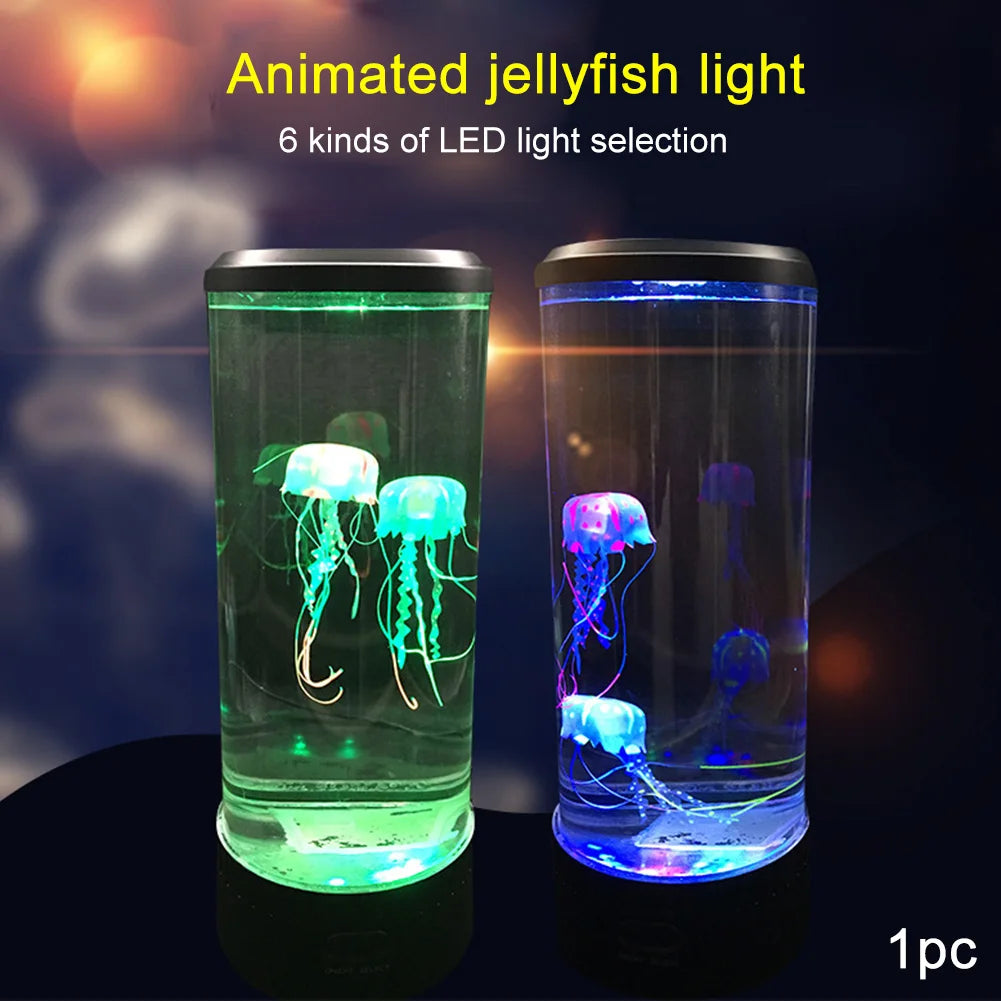 Afralia™ Jellyfish Lamp: Remote Control LED Night Light, Color Changing Aquarium Décor, USB Charging