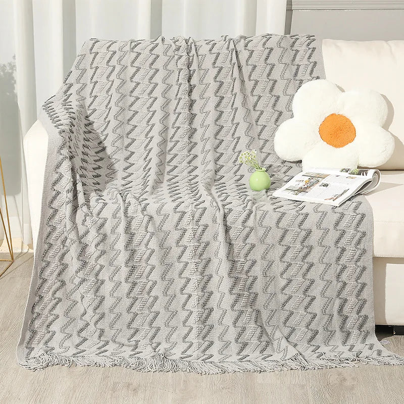 Afralia™ Wave Knit Blanket - Multi-Purpose Travel & Nap Shawl