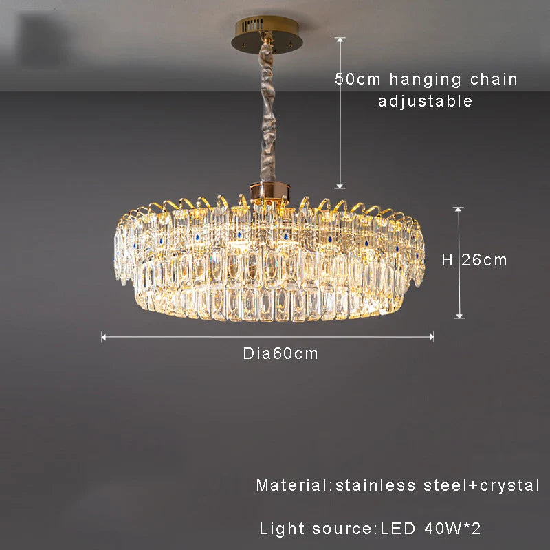 Afralia™ Double Crystal Ceiling Chandelier: Modern Luxury Home Decoration for Living Room