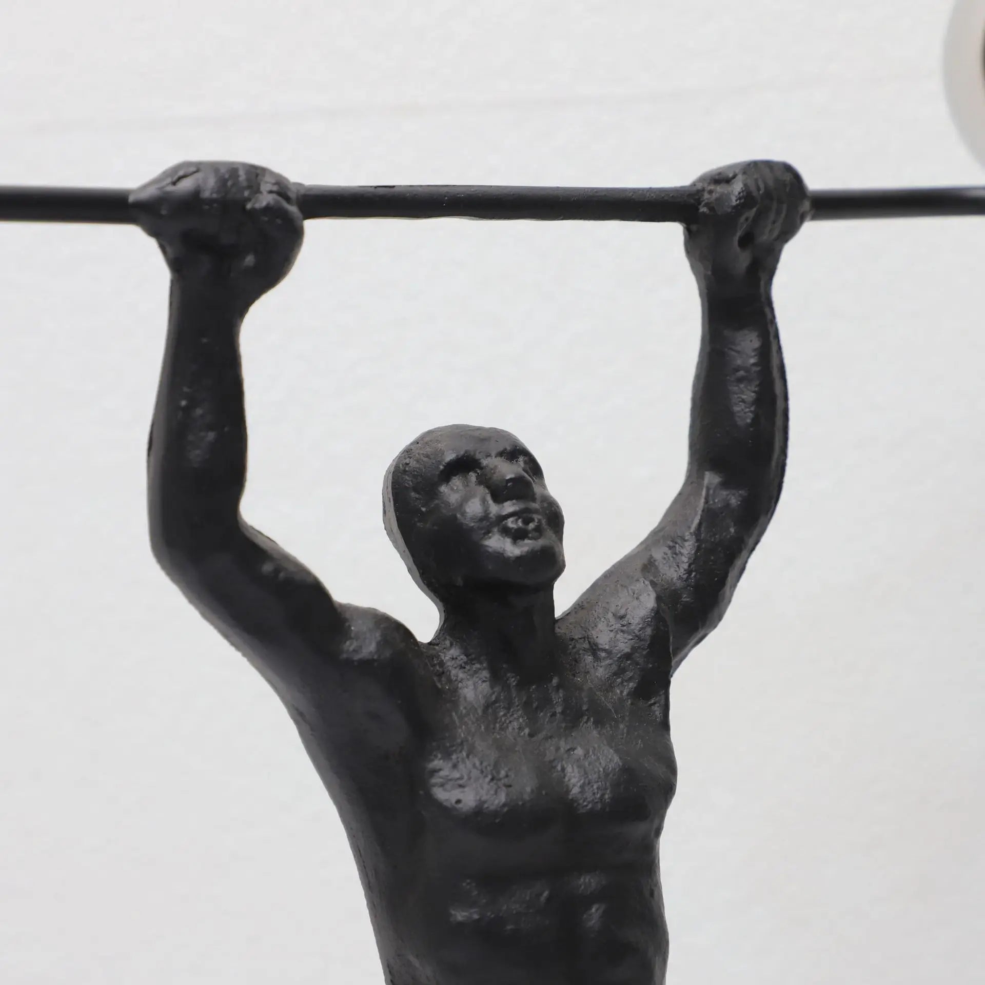 Afralia™ Weightlifter Metal Sculpture: Sporty Portrait Figurine, Home Decoration Accessory