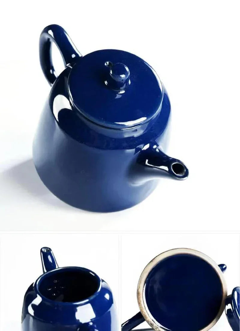 Afralia™ Noble Blue Porcelain Teapot: High-Quality Tea Kettle Set with Yixing Clay, Chinese Tea, Coffee Samovar