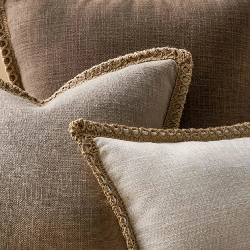 Afralia™ Linen Square Throw Pillow Covers Set - Home Decor for Sofa, Couch, Bed