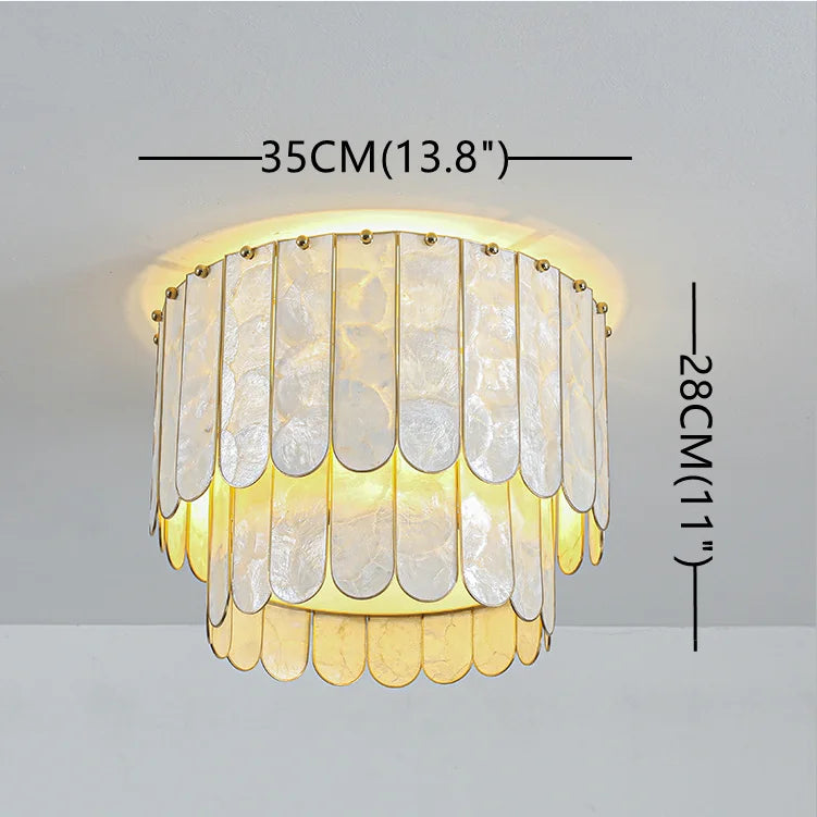 Afralia™ Shell Ceiling Chandelier Pendant Light - Dimmable LED Design