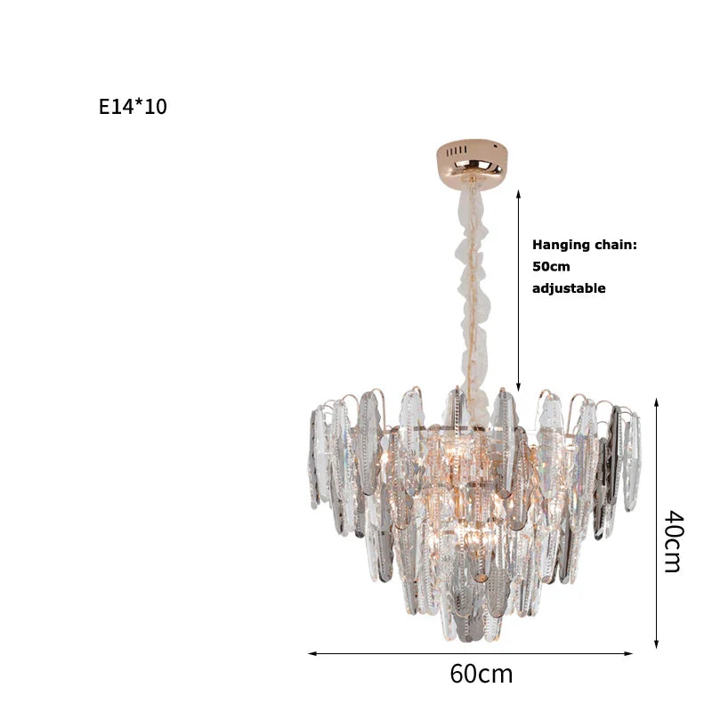 Afralia™ Gold Crystal LED Chandelier Lighting for Dinning Table