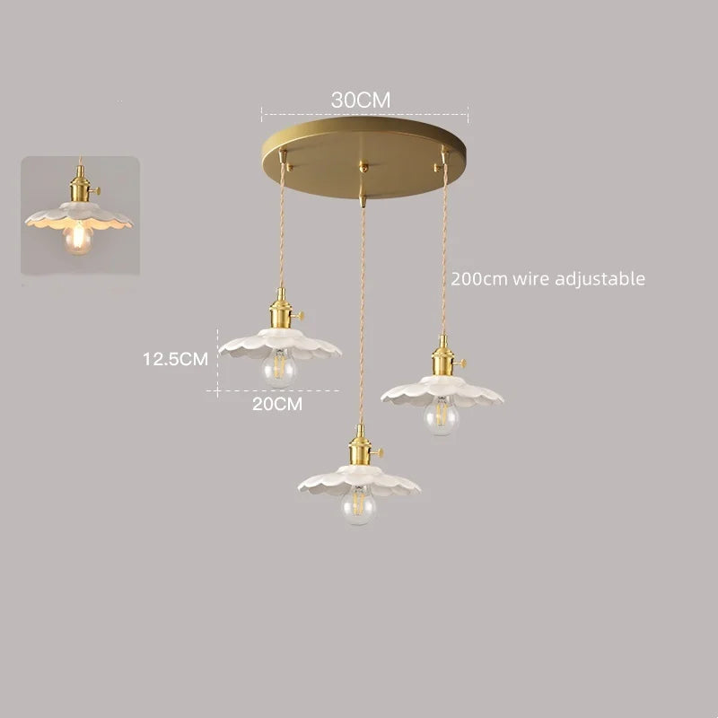 Afralia™ White Ceramic LED Pendant Lamp Modern Hanging Light Fixtures