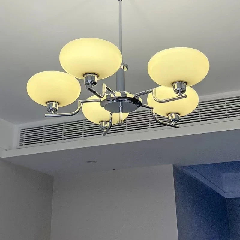 Afralia™ Glass Ball Pendant Chandelier LED Lamp for Modern French Bedroom