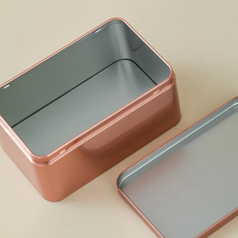 Afralia™ Small Things Storage Tin Box for Tea, Cookies, and Candy Organizing