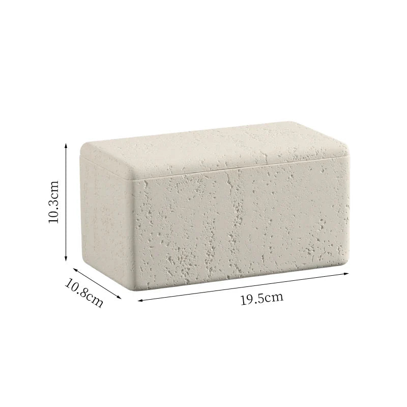 Afralia™ Marble Desktop Storage Box for Home Décor and Organization
