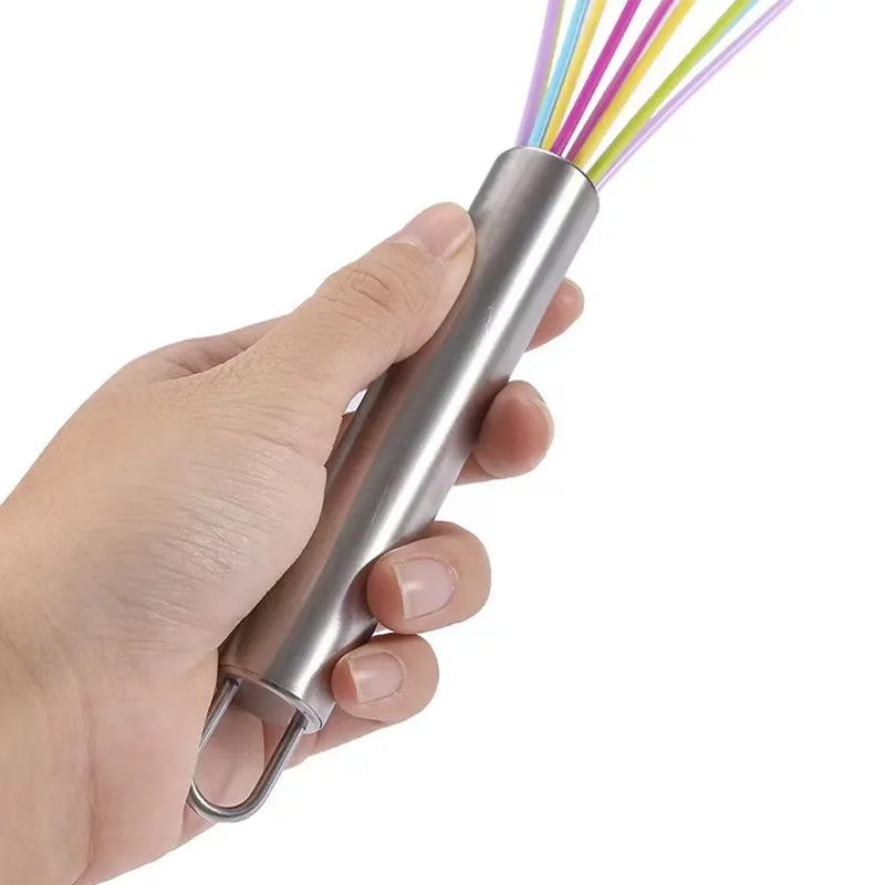 Afralia™ 8-Inch Stainless Steel Silicone Whisk Mixer for Baking & Cooking