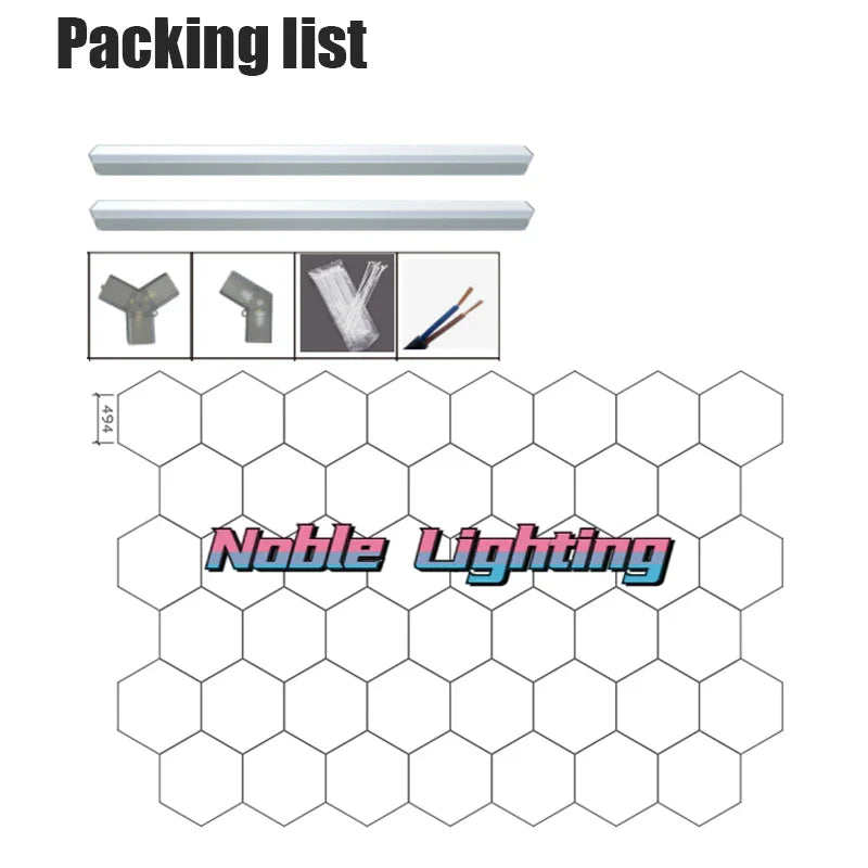 Afralia™ Hexagon LED Garage Light for Detailing & Auto Repair Workshop