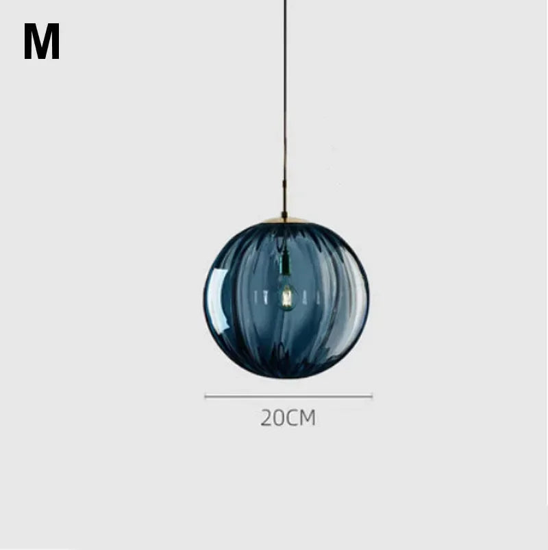 Afralia™ Water Grain Glass Ball Pendant Light: Modern Nordic Fixture for Restaurant, Kitchen, Bedroom