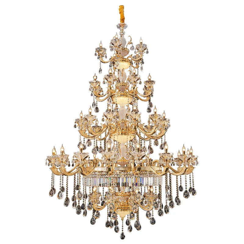 Afralia™ European Crystal Chandelier | Luxe Villa Hall Lighting | Zinc Alloy Middle Floor Lamp