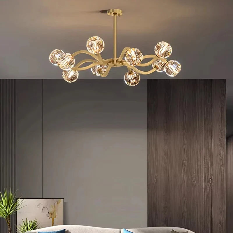 Afralia™ Nordic Crystal Luxury Chandelier Pendant Light for Kitchen Island & Living Room