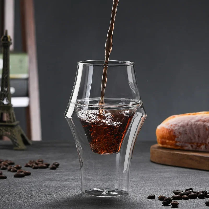 Afralia™ Latte Double Bottom Cup - Heat Resistant Glass Coffee Tea Tableware