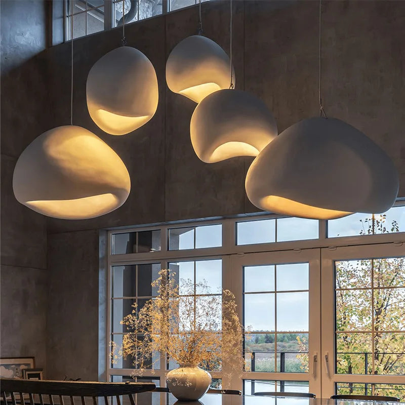 Afralia™ Wabi-Sabi Resin Suspension Chandelier for Living Room Bedroom - Ceiling Hanging Lamp