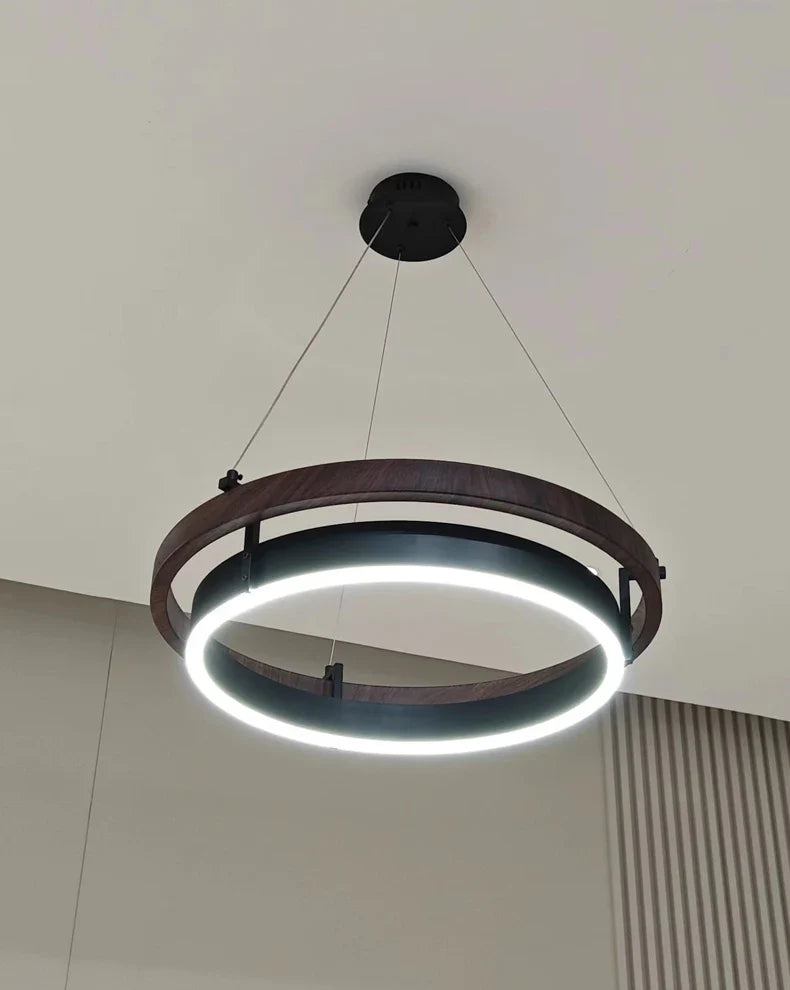 Afralia™ Double Circular LED Chandelier for Dining, Bedroom, Living Room - Modern Nordic Style