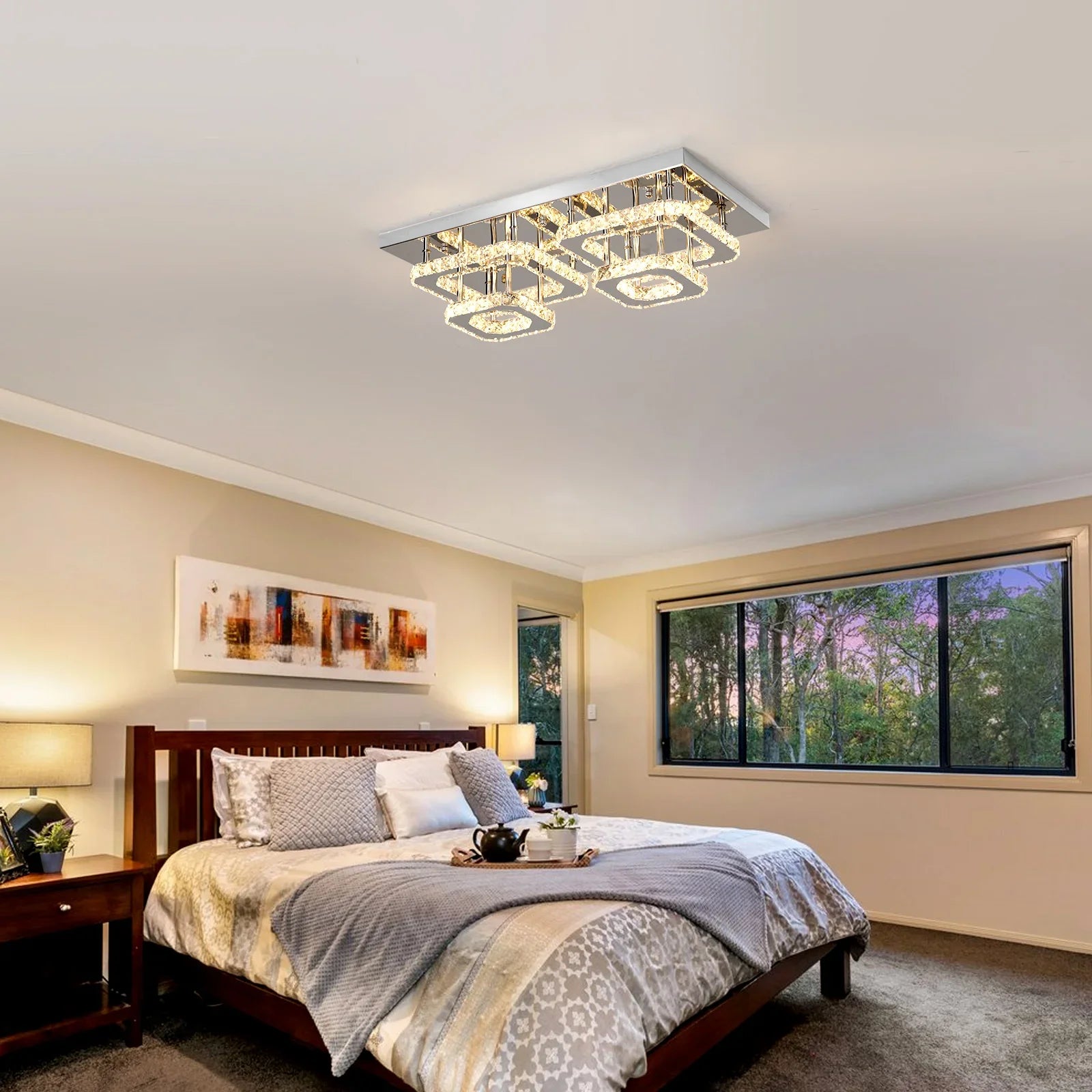 Afralia™ Crystal Ceiling Chandelier: Luxury LED Pendant Lighting for Modern Living Room Decor