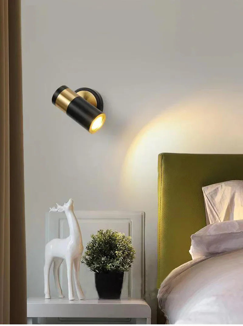 Afralia™ Adjustable Nordic LED Wall Lamp for Bedroom, Modern Minimalist Rotating Light