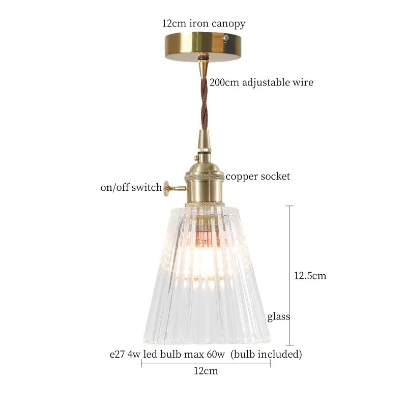 Afralia™ Nordic Style Copper Glass LED Pendant Lights for Living Dining Room
