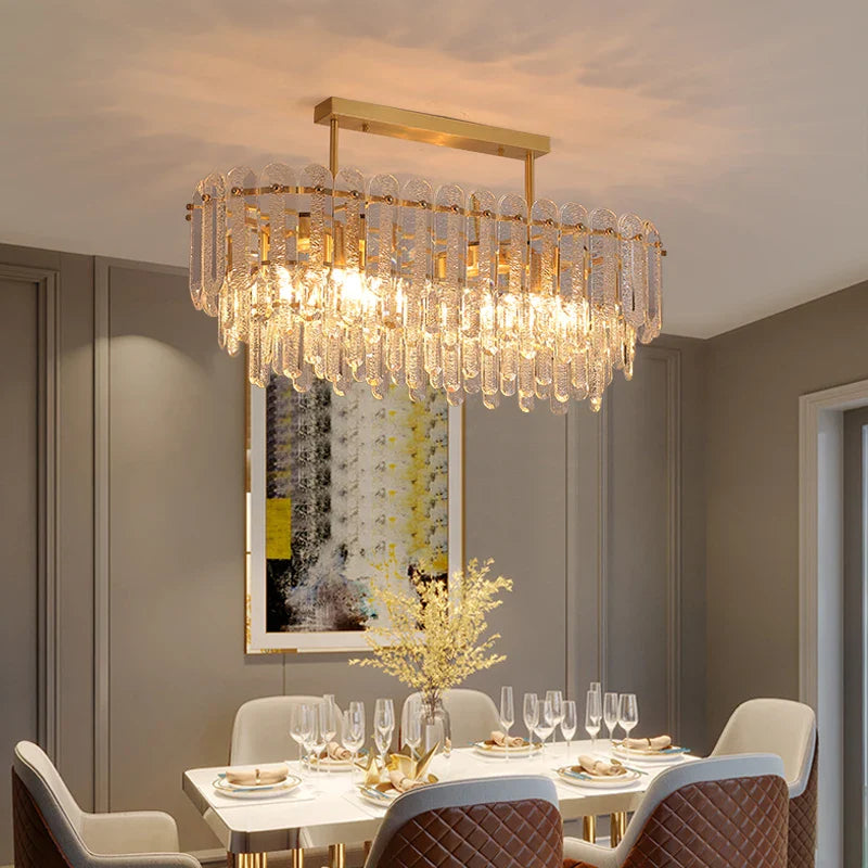 Afralia™ Luxury Copper Crystal Chandelier Light for Living Room and Bedroom