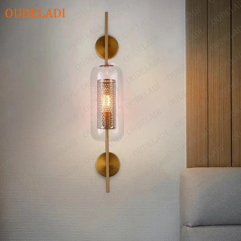 Afralia™ Glass Wall Sconce: Modern Nordic Bedroom Aisle Living Room Indoor Lamp