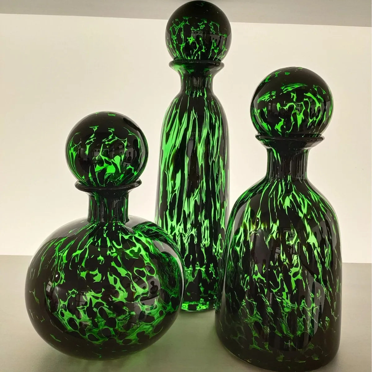 Afralia™ Leopard Print Glass Vase with Lid, Colorful Terrarium Home Decoration