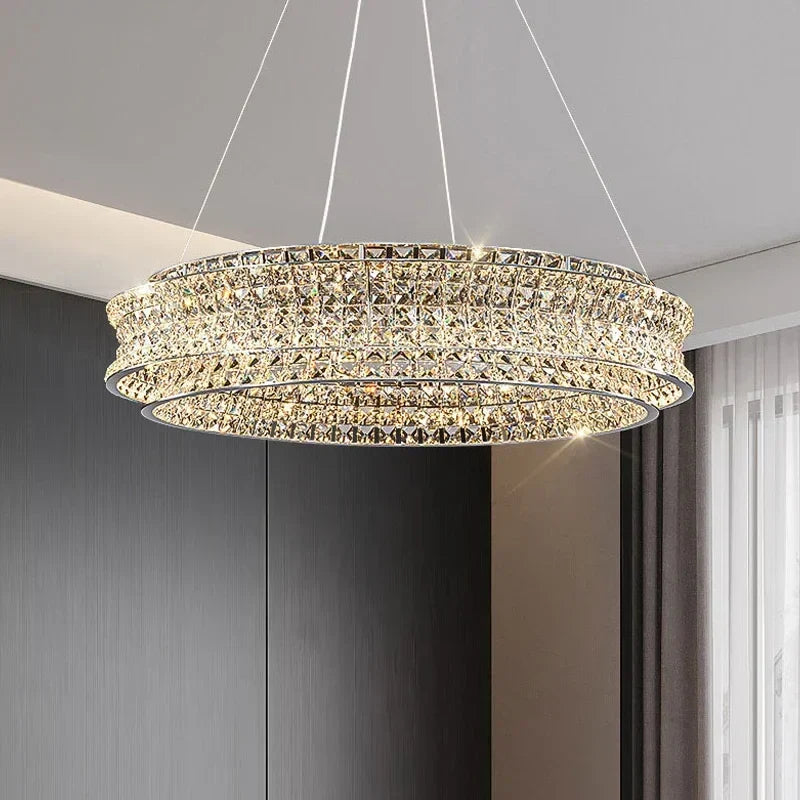 Afralia™ Crystal Chandeliers LED Lighting for Home Living Dining Room Decor