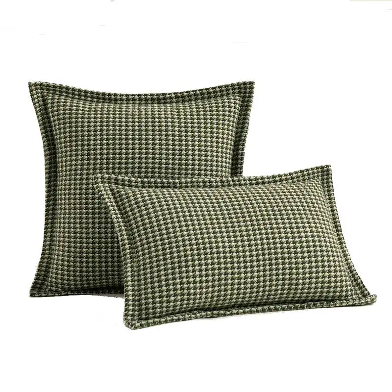 Afralia™ Luxury Jacquard Houndstooth Lumbar Throw Pillow Covers Set of 2