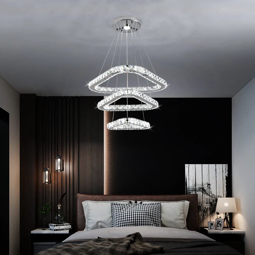 Afralia™ Crystal LED Pendant Chandelier, Modern Nordic Ceiling Lamp for Living and Dining Room