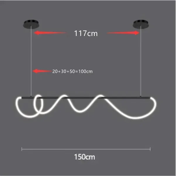 Afralia™ Flexible Long Hose LED Chandelier for Kitchen, Dining Room, Bar - Modern Design