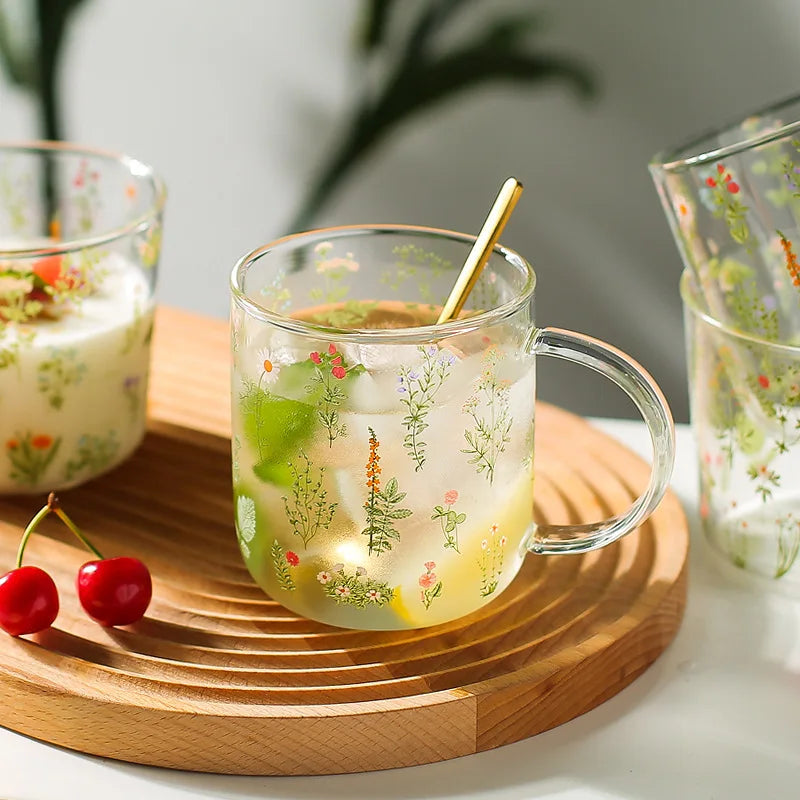 Afralia™ Large-Capacity Glass Cup with Scale, Heat-Resistant, Cute Design - Perfect Gift