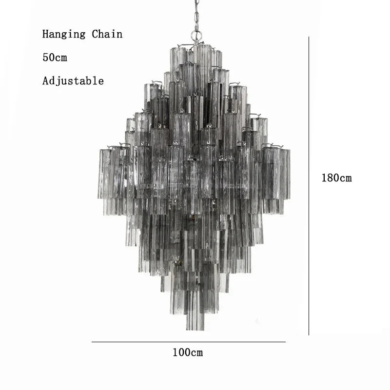 Afralia™ High Glass Ceiling Pendant LED Chandelier for Living Room