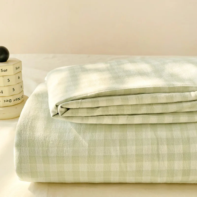 Afralia™ Checkered Single Bed Sheet - Skin-Friendly and All Seasons Bed Linen
