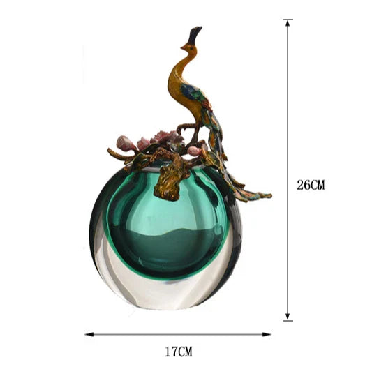 Afralia™ Ocean Heart Glass Vase: Glazed Enamel Art, High-End Decor for Living Room & Bedroom
