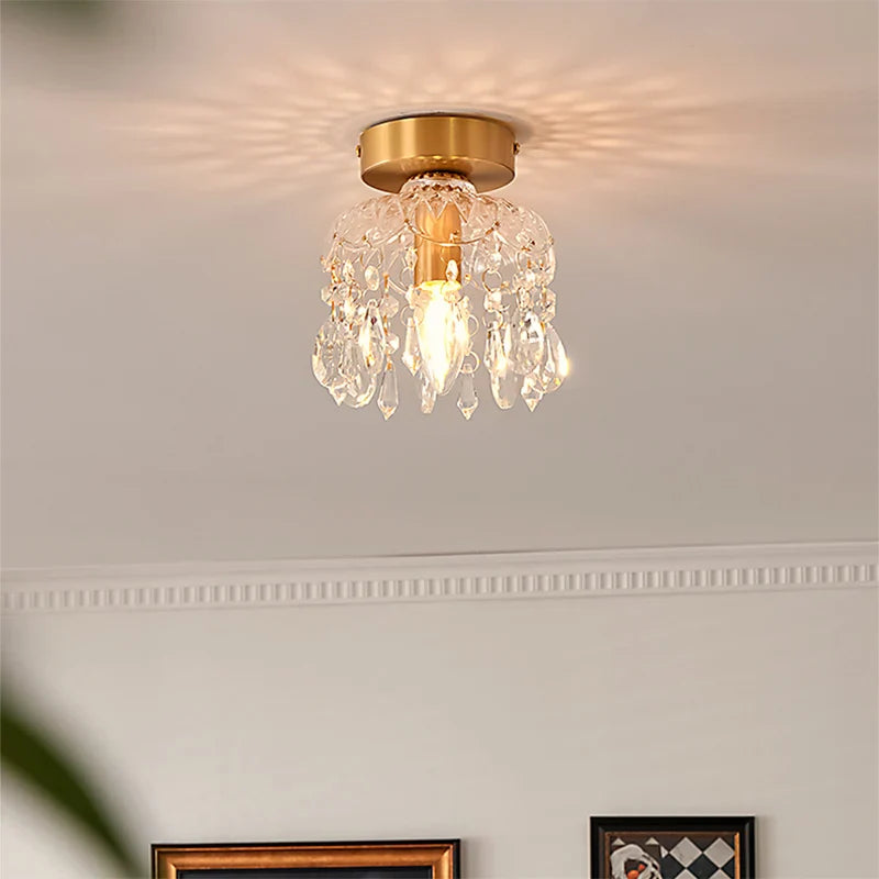 Afralia™ Nordic Luxury LED Ceiling Light Copper Glass Luminaire