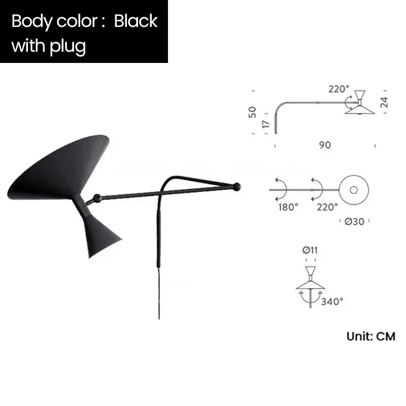 Afralia™ Industrial Design Rotatable Wall Sconce Lamp for Living Room and Bedroom