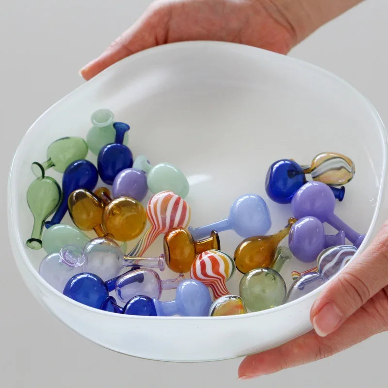 Afralia™ Colored Glass Mini Vase Terrarium Hydroponics Handmade Ornaments Storage Flower Vase