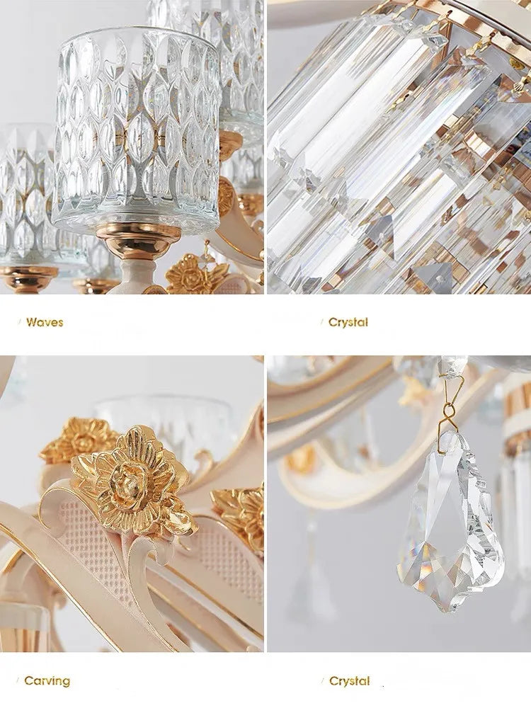 Afralia™ Elegant Crystal Chandelier LED Lights for Luxury Home Decor