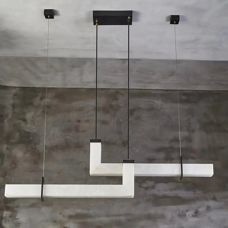 Afralia™ Marble Pendant Lights with Black Stone Belt Hanglamp for Dining Room