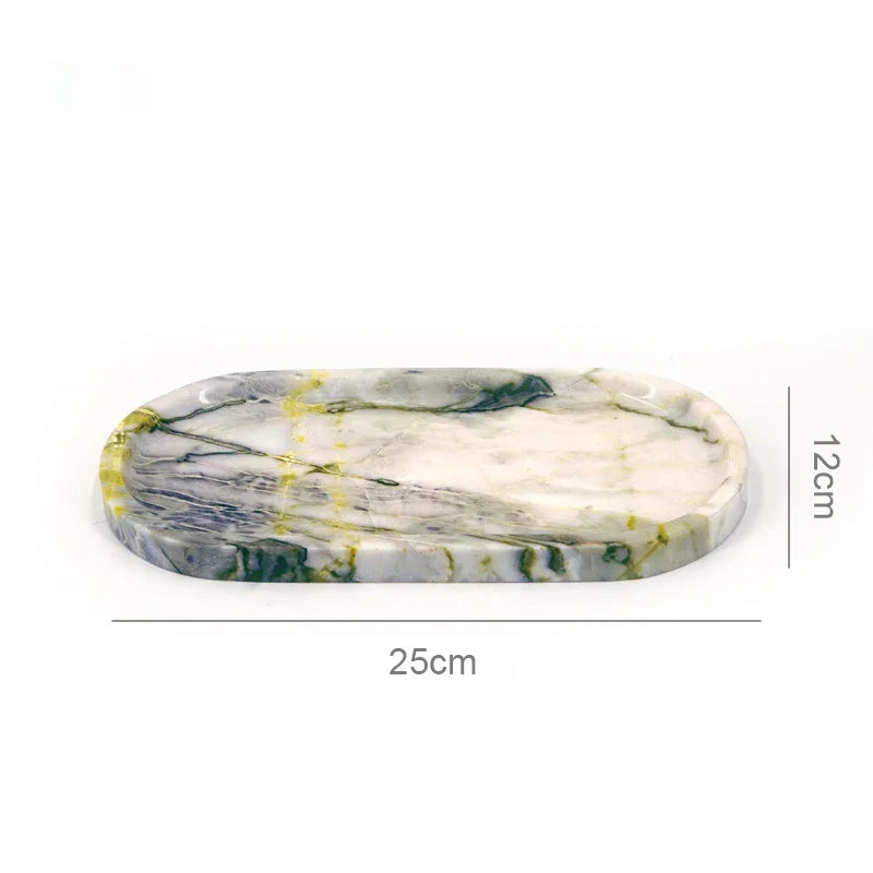 Afralia™ Calacatta Marble Vanity Tray for Perfume Candles Jewelry Luxury Home Decor