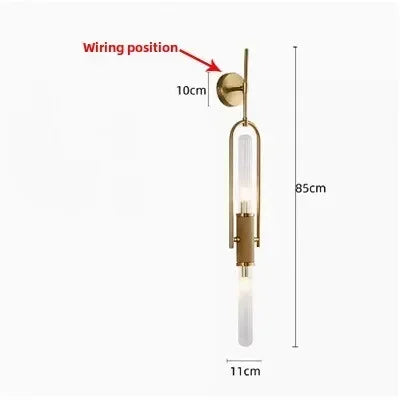 Art Deco Clear Glass Wall Lamp Gold Metal G9 Bulb Home Lighting Sconce Afralia™