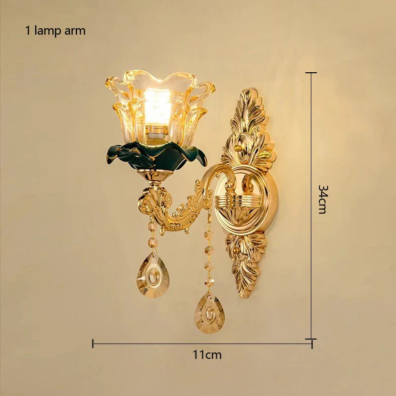 Afralia™ Champagne Crystal Chandelier: Luxurious Living Room Bedroom Pendant Lamp