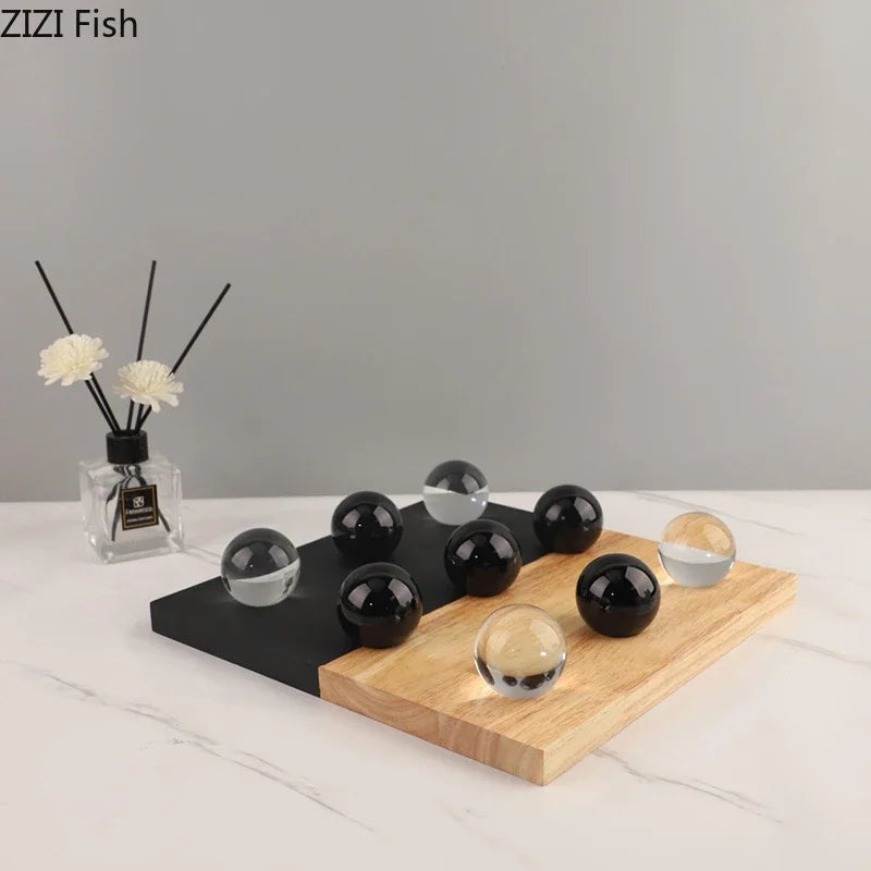 Afralia™ Wood Chessboard Set with Crystal Chess Pieces – Minimalistic Desk Decoration and Casual Game