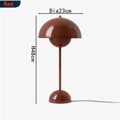 Afralia™ Modern Iron Mushroom LED Table Lamp for Home Office Study Bedside