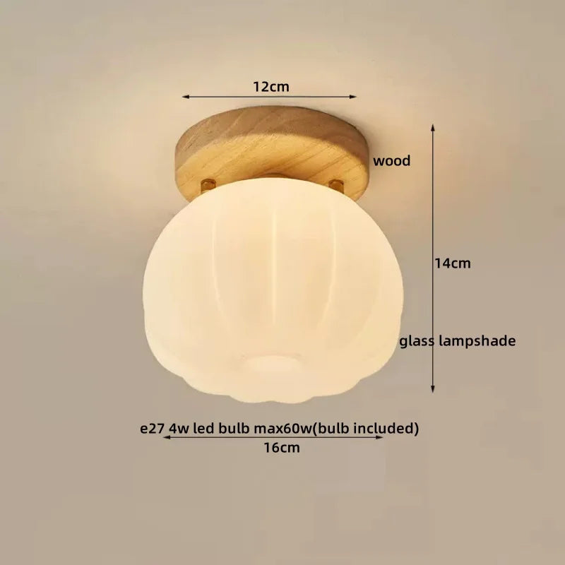 Afralia™ Walnut Copper LED Ceiling Light Modern Home Lighting Luminaria
